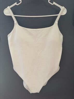 Athleta Scoop Neck White One-Piece Swimsuit